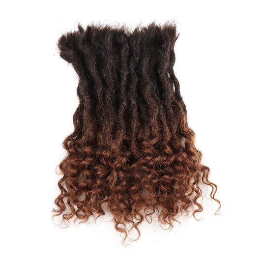 Deep Goddess Curly Human Hair Loc Extensions (Bundle of 20)