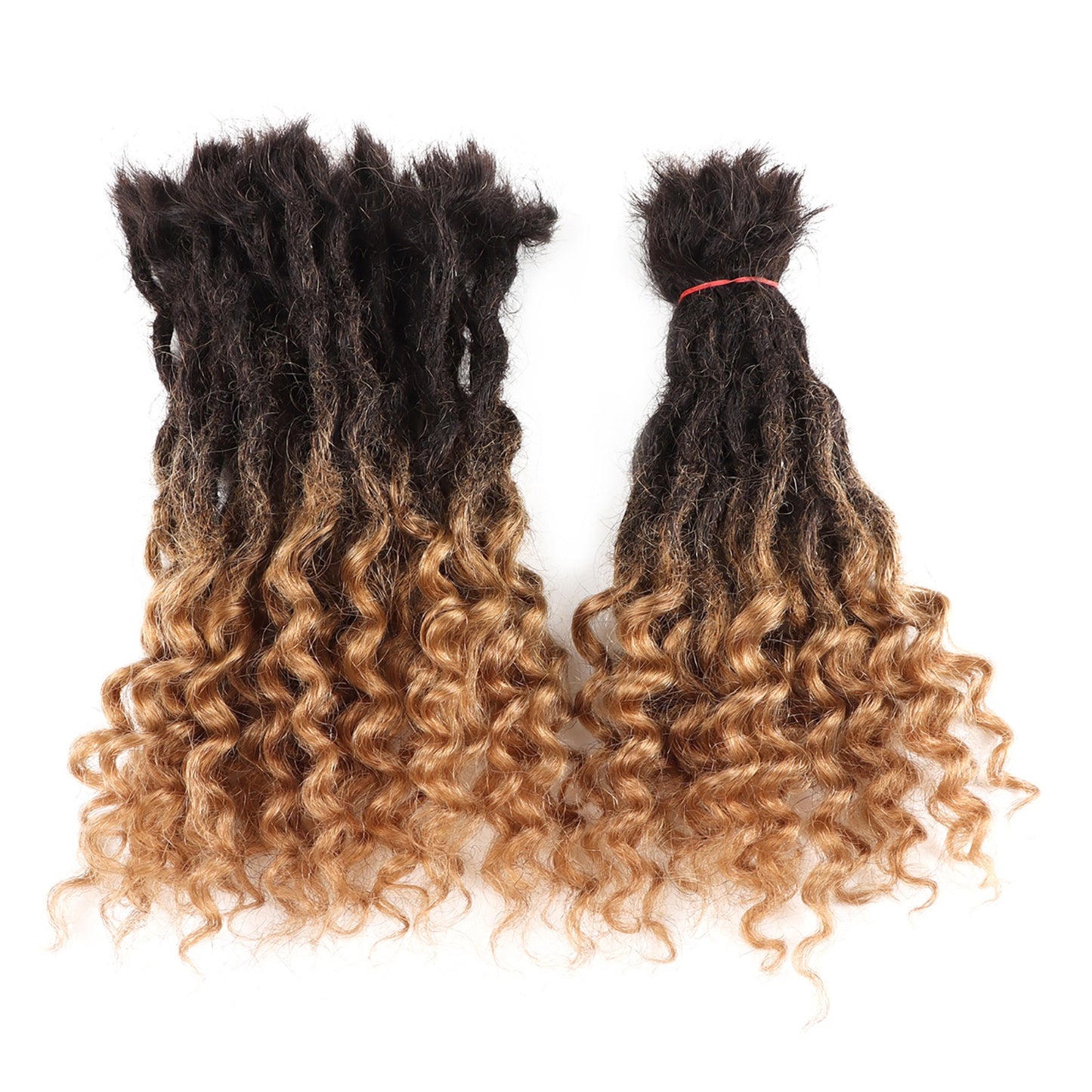 Deep Goddess Curly Human Hair Loc Extensions (Bundle of 20)